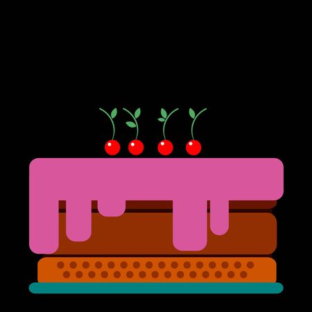 vector sweet cake birthday dessert cream celebration