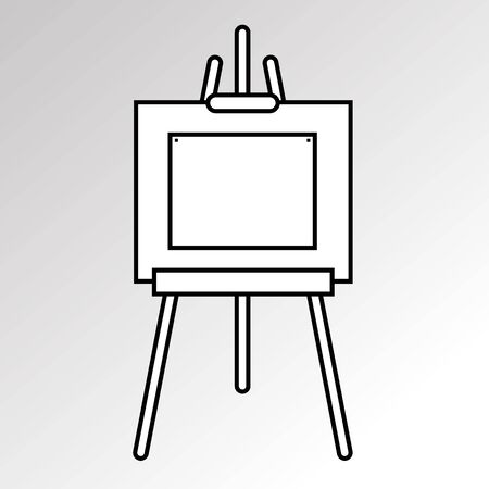 easel vector canvas artist art board wood billboard white blank signのイラスト素材