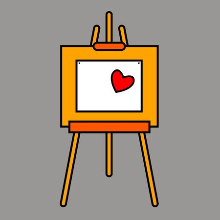 easel vector canvas artist art board wood billboard white blank signのイラスト素材