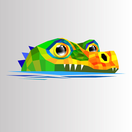 crocodile vector animal alligator green illustration predator reptile cartoon fun characterのイラスト素材
