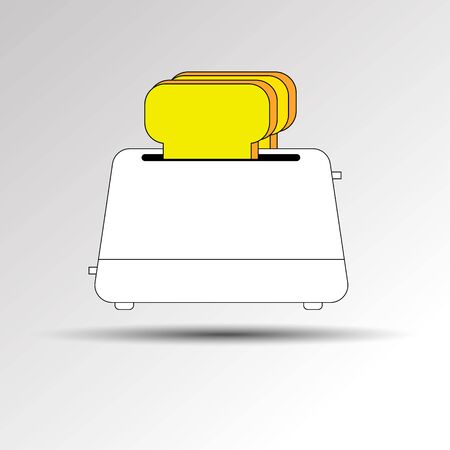 Toaster vector breakfast toast illustration bread kitchen equipment food electricのイラスト素材