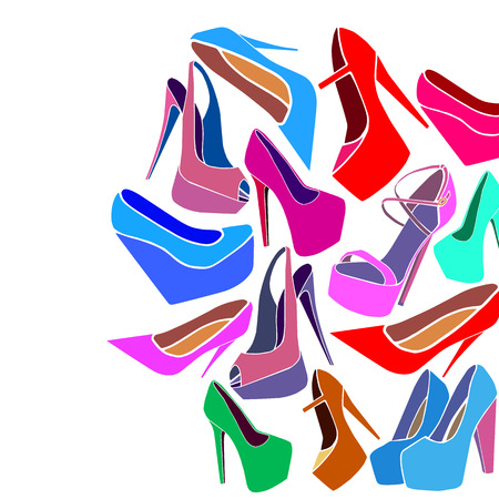 fashion vector trendy shoes heel high fashionableのイラスト素材