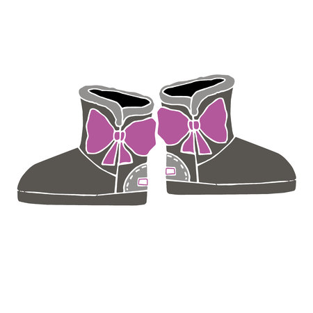 vector shoes fur suede sole color fashionのイラスト素材