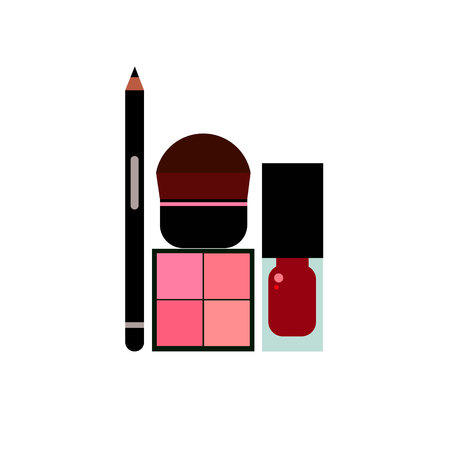 vector fashion female makeup design glamour brushのイラスト素材