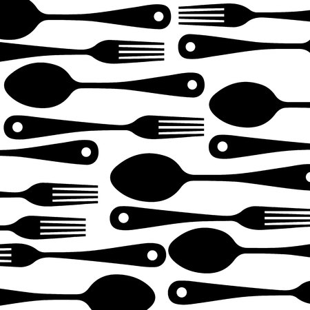 spoon fork icon vector kitchen illustration restaurantのイラスト素材