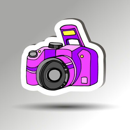 camera vector digital black lens focus photographerのイラスト素材