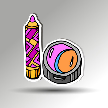 vector fashion female makeup design glamour brushのイラスト素材