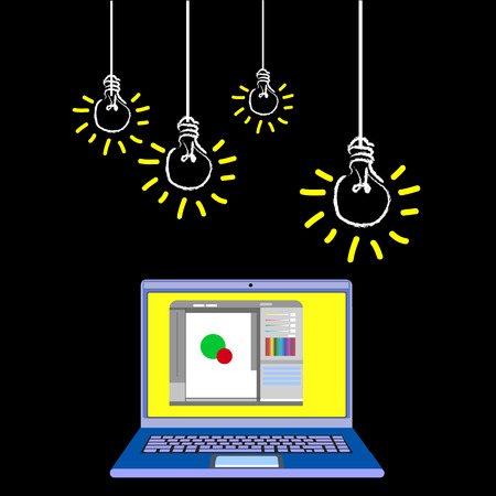 business computer vector desk icon office workのイラスト素材