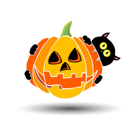 halloween pumpkin vector autumn holiday orange symbolのイラスト素材