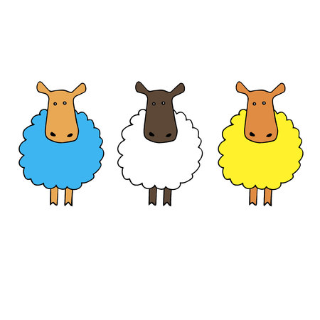 lamb sheep vector animal illustration cute farm wool mammal white nature cartoonのイラスト素材