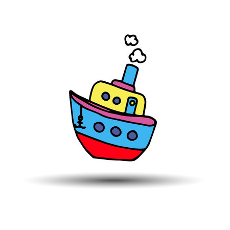boat vector ship sea nautical illustration marine travel sailboat ocean icon transportのイラスト素材