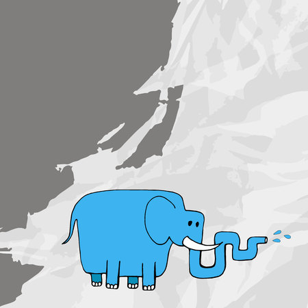 vector elephant animal trunk illustration mammal wild cute wildlife design funのイラスト素材