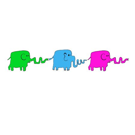 vector elephant animal trunk illustration mammal wild cute wildlife design funのイラスト素材