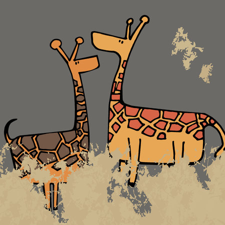 animal giraffe vector africa illustration safari mammal cute african cartoon tallのイラスト素材