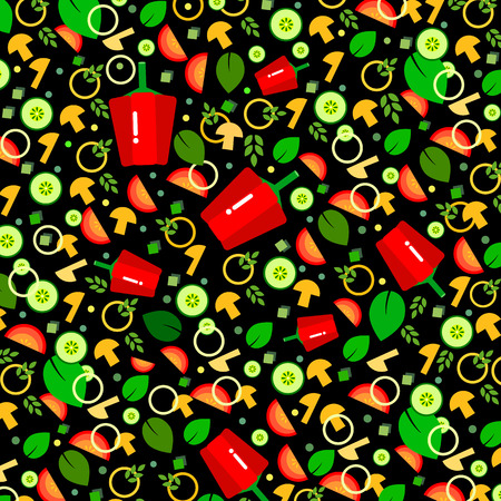 salad vector illustration healthy food tomato organic leafy vegetable plateのイラスト素材