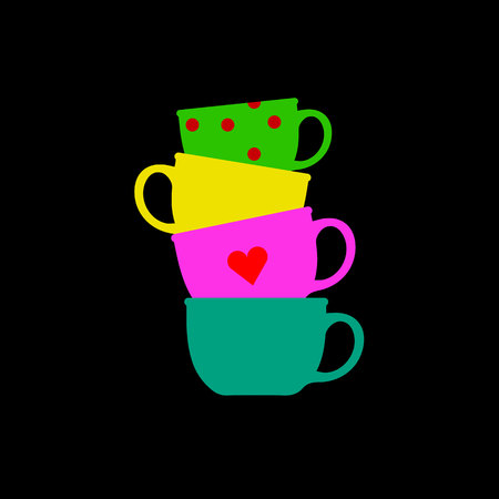 mug coffee cup icon espresso cafe drink cappuccino tea hot blackのイラスト素材