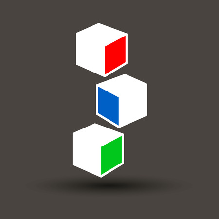 cube vector design symbol shape abstract illustration icon concept elementのイラスト素材