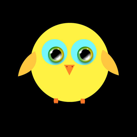 funny cute furry animal vector bird illustration cartoon background art happyのイラスト素材