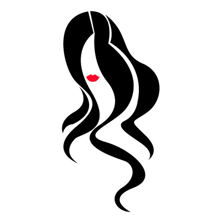 vector girl portrait beauty hair beautiful headのイラスト素材