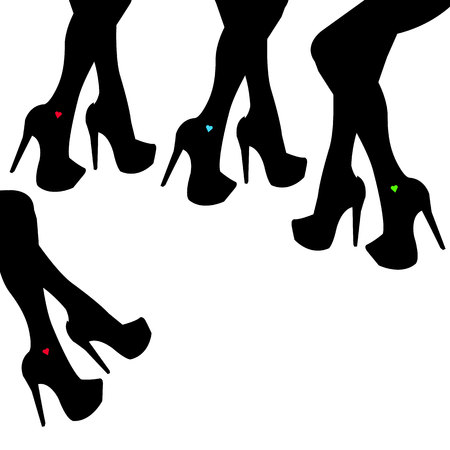 vector fashion illustration silhouette sketch footwear design women foot drawing shoppingのイラスト素材