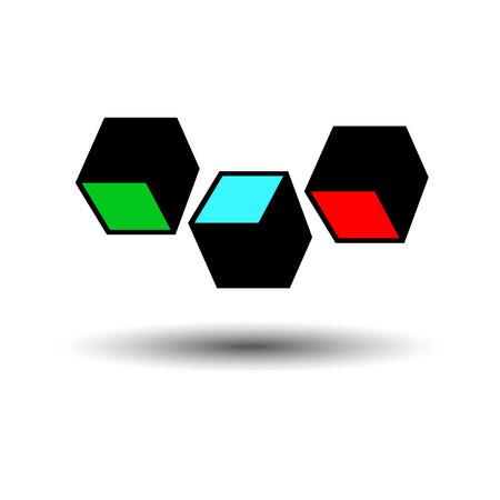 cube vector design symbol shape abstract illustration icon concept elementのイラスト素材
