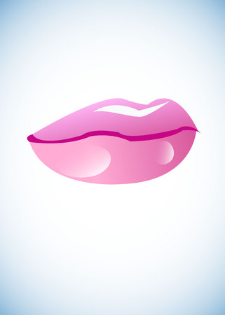 vector lipstick red lips mouth female makeupのイラスト素材
