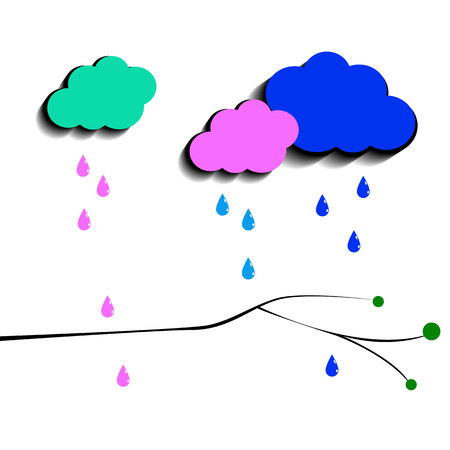 vector sky weather background climate nature rainのイラスト素材