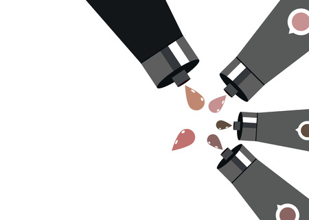 vector fashion female makeup design glamour brushのイラスト素材