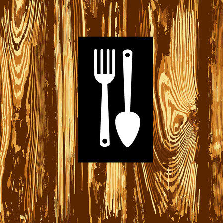 spoon fork icon vector kitchen illustration restaurantのイラスト素材