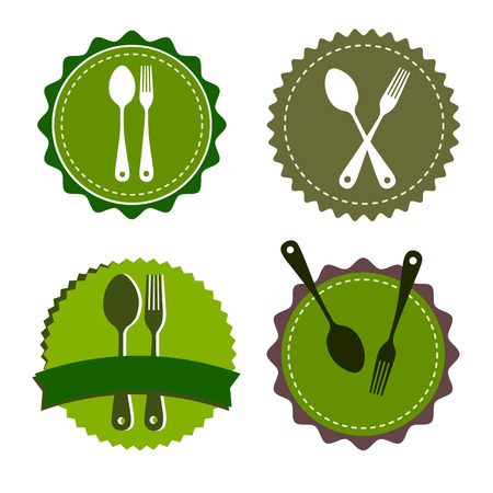 spoon fork icon vector kitchen illustration restaurantのイラスト素材