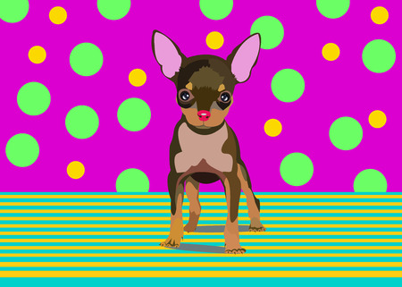 A dog vector small drawing illustration pet animal.のイラスト素材