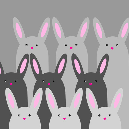 Set of rabbit vector bunny Easter cute illustration background.のイラスト素材