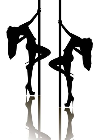 pole girl illustration dancer strip vector stripperのイラスト素材