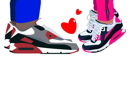 running vector symbol illustration white shoes footwearのイラスト素材