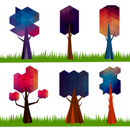 landscape vector  forest  illustration background silhouette treeのイラスト素材