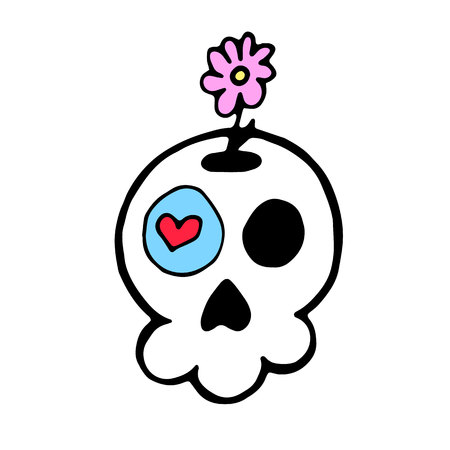 skull vector dead skeleton halloween illustration cartoonのイラスト素材