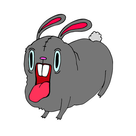 White easter rabbit. Easter Bunny. Rabbit silhouetteのイラスト素材