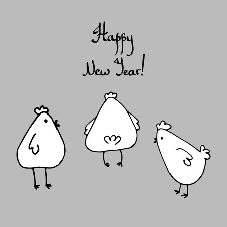 year, new, rooster, symbol, chinese, decoration, vector, signのイラスト素材