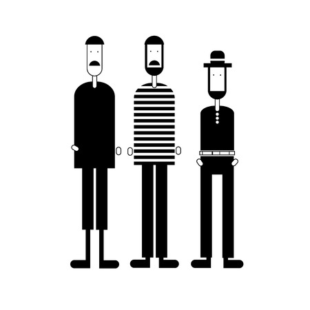 vector man shorts sweater head mustache figureのイラスト素材