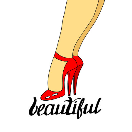 vector fashion illustration silhouette sketch footwear designのイラスト素材