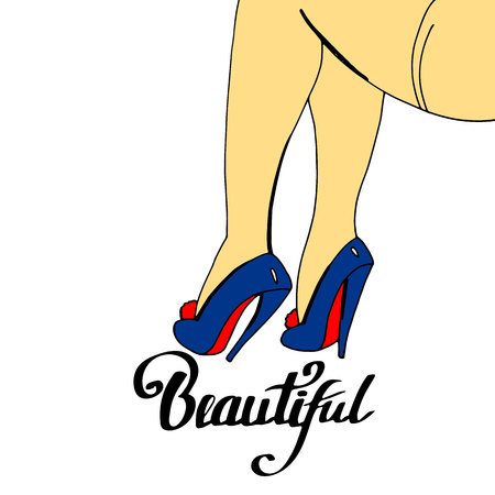 vector fashion illustration silhouette sketch footwear designのイラスト素材