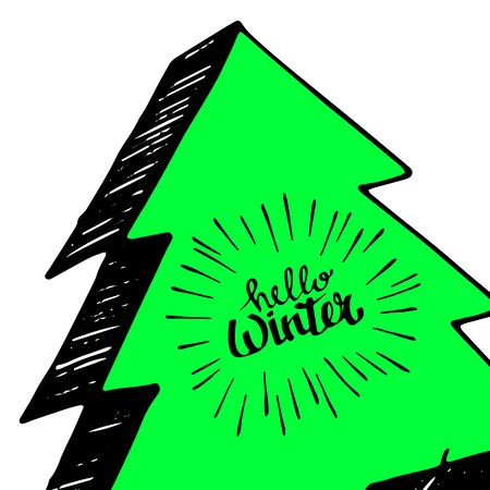 christmas illustration tree vector holiday celebration decorationのイラスト素材