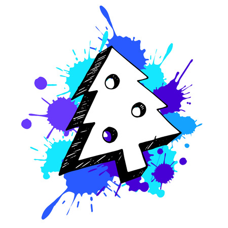 christmas illustration tree vector holiday celebration decorationのイラスト素材