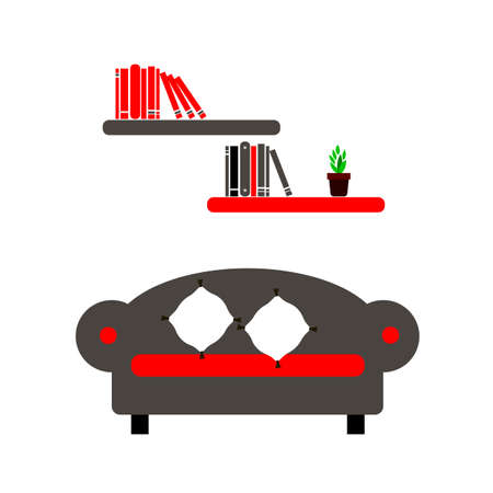 vector interior home furniture design illustration modernのイラスト素材