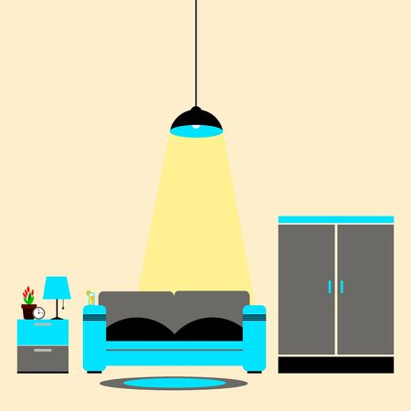 vector interior home furniture design illustration modernのイラスト素材