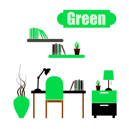 vector interior home furniture design illustration modernのイラスト素材