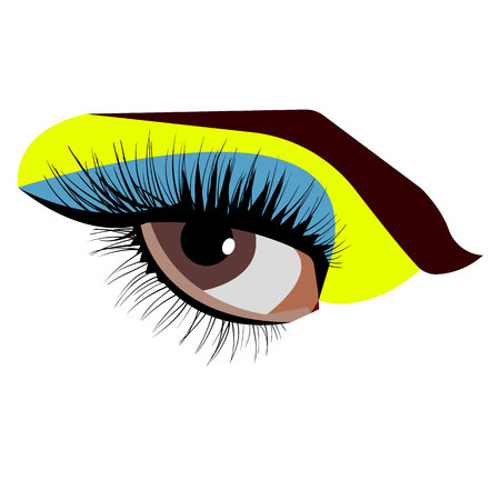 vector illustration eye human black eyeball lookのイラスト素材