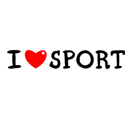 inscription I love sports. Painted inscription with heartのイラスト素材