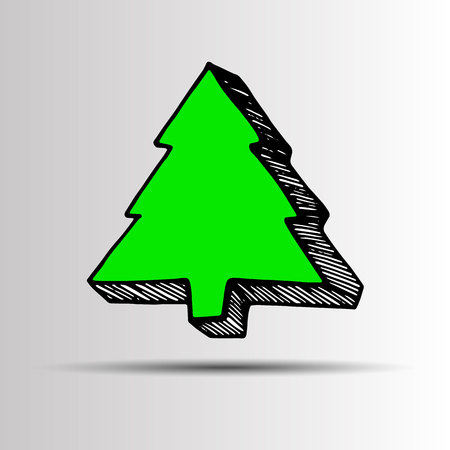 tree christmas decoration celebration vector design winter symbol holidayのイラスト素材