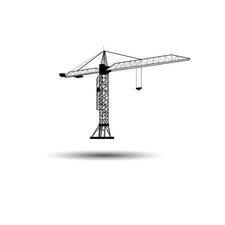 Vector construction crane silhouette industry illustration architectureのイラスト素材